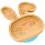 bamboo bamboo Baby and Toddler Suction Plate for Feeding and Weaning | Bamboo Bunny Plate with Secure Suction | Suction Plates for Babies from 6 Months (Bunny Blue)