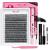 PRO DIY Lash Extension Kit 280pcs Lash Clusters D Curl Eyelash Extension Kit Individual Lashes with Lash Bond and Seal Lash Remover Lash Applicator Easy to Apply at Home(40D-9-15mix Kit) 9-15 mix 40D-D Kit (G)