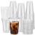 VITEVER 100 Sets - 16oz Plastic Cups with Lids and Straws Disposable Cups for Iced Coffee Smoothie Milkshake Cold Drinks - Clear 16 OZ