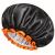 mikimini Black Large Shower Cap for Women Long Hair  Double Layers Waterproof Bathing Hair Cap with Reusable Soft Comfortable PEVA Lining  Cute  Non-fading & Stretchy Shower Hat X-Large Pack of 1 XL/1PC Black+Orange