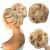 JJstar Messy Hair Bun Curly Wavy Hair Scrunchies Accessories Pieces for Women Girls Synthetic Hair Chignons (Light Honey Blonde)