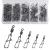 Realure 100 pieces rolling fishing vertebrae with carabiner stainless steel vertebra fishing trout fishing for vertebral carabiner angel vertebrae for fish bait vertebrae vertebrae 5 size 4# 6# 10# 12# 100 pieces (4# 8# 10# 12#)