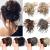 Messy Hair Bun Chignons Synthetic Hair Extensions Wavy Donut Updo Scrunchy Curly Hairpieces Black mix Wine Red