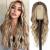 NAYOO Long Ombre Blonde Wavy Wig for Women 26 Inch Middle Part Curly Wavy Wig Natural Looking Synthetic Heat Resistant Fiber Wig for Daily Party Use (Ombre Blonde) 26 Inch (Ombre Blonde)