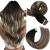 Moresoo Tape in Hair Extensions Human Hair Balayage Tape in Extensions Real Hair Black to Dark Brown with Caramel Blonde Human Hair Extensions Tape in 12 Inch 20 Pieces/30g #1B/3/27 12 Inch 1.#1B/3/27