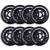 Rollerex VXT500 Inline Skate Wheels (8-Pack) (Various Size & Color Options Available) -Indoor Outdoor- Intended for Roller Blade Wheel Replacement Steel Black 80mm