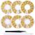 WOKOTO 6 Boxes Gold Metal Nail Studs Rose Star Moon Feather Nail Charm Kit 3D Nail Art Jewelry Decoration With 1Pc Tweezers And Picker Pencil KIT3