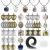 anezus Pendant Trays with Glass Cabochons for Jewelry Making  90pcs Pendants Trays Set Including 30pcs Bezel Pendant Trays Blanks  30pcs Glass Cabochons and 30pcs Necklaces Cords for Necklace Making
