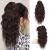 PORSMEER Ponytail Extension Claw Clip Ponytail Hair Extensions Dark Brown Natural Looking Long Curly Wavy Multi Layered Fluffy Synthetic Hairpiece for Women Daily Wear or Party 18inch
