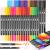 Soucolor Art Brush Markers Pens for Adult Coloring Books  34 Colors Numbered Dual Tip (Brush and Fine Point) Art Marker Pen for Kids Note taking Planner Hand Lettering Calligraphy Drawing Journaling Black