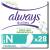 Always Dailies Slip performances women normal (28 bandages) Organic Cotton Protection Safe protection and surface 100% organic cotton 28 pieces (1 Pack)