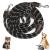 Dog leash for large and medium -sized dogs - adjustable double liners made of nylon with 2 carabin hooks and 3 rings - 3m x 15mm - black