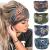 YONUF Wide Boho Headbands for Women Fashion Knotted Headband Yoga Workout African Head Wrap 4 Pack Flower1