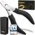 Robbx professional nail tongs for strong toenails and fingernails |Soft handle |Including stable leather case |Nail scissors for thick nails nail pliers spring