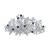 EVER FAITH Austrian Crystal Bridal Hibiscus Cream Simulated Pearl Hair Clip Barrette Blue Silver-Tone