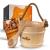 Alpine breath sauna bucket with trowel 100% natural wood - noble sauna chick with a comfortable hemp yeast rope - durable sauna accessories - infusion bucket including practical booklet - wellness sauna bucket set
