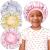 3 Pieces Kids Unicorn Satin Bonnet Wide Elastic Band Sleeping Cap Soft Silk Double Layer Night Hair Hats for Teens Toddler Child Baby B-unicorn