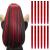 12PCS Colored Red Hair Extensions Straight Multicolor Clip in Hair Extensions Colorful 20 Inch Rainbow Hair Extensions for Kids Women's Gifts Halloween Christmas Party Highlights (12pcs Red)
