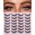 False Eyelashes 14mm Faux 3D Mink Lashes Natural Look Fluffy Cat Eye Wispy Lashes Pack by Kiromiro, 14 Pairs
