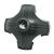 RMS Cane Tip - Self Standing Quad Base Replacement for Most Walking Canes, Walking Sticks, Folding Canes or Offset Quad Pod or Tripod Canes - 4 Prong Rubber Cane Foot Pad (Black)