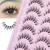 Manga Lashes Natural Look False Eyelashes Wispy Clear Band Fake Lashes Asian Korean Cosplay Lashes Faux Mink Lashes Pack 6 Pairs B-Manga cat eye