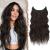 FESHFEN Invisible Wire Hair Extensions with Transparent Wire Adjustable Size with 2 Secure Clips Synthetic Hair Piece Long Wavy Secret Headband Hairpieces for Women 16 Inch Dark Brown