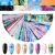 300 Sheets Nail Art Foil Transfer Sticker Set Laser Flower Nail Polish Foil Adhesive Decals for Women Girls DIY Nail Art Decoration (Star-Print Style)