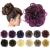 IMISSU 2 pieces Messy Dutt Hair Part High -up hairstyle fake hair tie ponytail extension Wavy curly hair parts chignon headband (2 pieces brown rose)