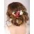 Kercisbeauty Handmade Boho Hair Comb for Brides Floral Red Flower Hair Accessories Woodland Garden Wedding Hair Piece for Women Girls Evening Party