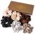 Lolalet 6 Pack Scrunchies for Hair, Hair Scrunchies for Women Girls, Soft Satin Scrunchy for Sleeping, Big Sleep Tie Scrunchie with Elastic Hair Bands for Thick Thin Fine Curly Hair -Style A Black, Grey, Light Brown, Pink, Champagne, Chocolate