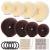 Hair Bun Maker Set, FANDAMEI Donut Bun Maker Set With 4pcs Dark Brown &4pcs Beige(2 extra-large,2 large,2 medium and 2 small), 5 pieces Hair Elastic Bands, 40 pieces Hair Bobby Pins (Brown and Gold)