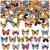 200Pcs Wooden Butterfly Buttons for Crafts, DIY Vintage Wood Butterfly Cute Animal Buttons for Sewing 1 Inch Colorful 2 Holes Small Cartoon Decorative Buttons for Crafts Clothes Accessories Butterfly Shape