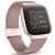 Maledan Metal Bands Compatible with Fitbit Versa/Fitbit Versa 2 Band for Women Men, Adjustable Stainless Steel Mesh Loop Bracelet Wristbands for Fitbit Versa 2/Versa/Versa Lite SE, Rose Gold A-Rose Gold (Fits for 6.0"-8.0")