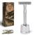 ANYMALE Safety Razor Silver Edition - Set with stand and 5 ASTRA blades - Zero Waste Razor made of metal 4. Silver