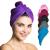 Fit -flip hair turban set microfiber - 2 pieces absorbent and quick -drying - special turban towel as well as hair towel (purple pink) 2 pieces 02 - purple with pink seam