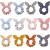 12 Pieces Hair Scrunchies Rabbit Bunny Ear Bow Bowknot Scrunchies Bobbles Elastic Hair Ties Ropes Ponytail Holder Accessories for Women Girls (Wave Point)