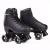Skate Gear Retro Quad Design Roller Skates Ankle Support Black Women's 7 / Youth 6 / Men's 6