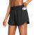 Soothfeel Womens Running Shorts with Zipper Pockets High Waisted Athletic Gym Workout Shorts for Women with Liner Black Large