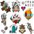 CARGEN great Temporary Tattoos Vintage Tattoo for Women Men American Traditional Tattoo Flower Old School Stickers for Party 1 Count (Pack of 1)