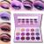 Afflano Make-up Pallet eyes shadow matt glitter highly pigmented purple eyeshadow palette for girls women glitter shimmer pink purple silver violet purple eyeshadow pallet 15 color