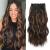 Fliace Clip in Hair Extensions, Highlight balayage dark brown Hair Extensions, 6 PCS Hairpieces, Natural & Blends Well Hair Extensions (20inch, 6pcs, Dark roasted coffee & Caraamel brown) 20 Inch ( 6 PCS ) Dark roasted coffee&Caraamel brown