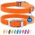 Collardirect leather cat neck safety collar for cats with an elastic belt kitten band with bell black blue red orange green pink 15-18 cm orange