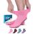 Doctor's Select Diabetic Ankle Socks with Grippers for Men and Women - 4 Pair 1/4 Length Neuropathy Socks for Women Pink  Green  Red  Purple Medium