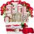 Spa Gifts for Women, Bath and Body Gift Set, Red Rose Gift Basket, 35Piece Stress Relief Spa Kit, Thank You, Birthday, Mom, Christmas Gifts - Nail Care Kit, Body Scrub, Bubble Bath, Bath Bomb & More