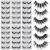 MAGEFY 30 Pairs 6 Styles Faux Mink Eyelashes, 16mm-20mm Lashes Natural Look to Dramatic False Eyelashes, Handmade Reusable Fake Eyelashes with Portable Boxes 30 pairs-6 styles