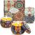 Fragrance candles aromatherapy gift set: rose lavender vanilla lemon for women 4 pieces large size natural wax fragrance stress reduction aroma at home bad spa yoga candle gift for women bohemen 4tins & 4.4oz/tin