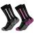 Occulto children's ski socks 2-pack (model: Charlie) 31-34 pink-black