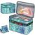 FINPAC Sewing Accessories Storage and Organizer Case Double-Layer Sewing Kits Carrying Bag with Wrist Pin Cushion for Threads Needles Embroidery Floss Supplies Felting Kits (Emerald Illusions) *Emerald Illusions