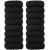16 pieces thick cotton hair tie seamless hair bands no kink no interruption slipproof seamless hair rubber band thick stretchy ponytail holder (black)