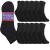 Special Essentials 12 Pairs Men's Cotton Diabetic Ankle Socks Black Grey White (10-13, Black) Large Black